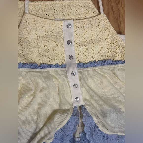 POL Rib Knit Tank Top with Button and Eyelet Detail - Picture 7 of 11